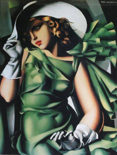 Jeune femme en vert