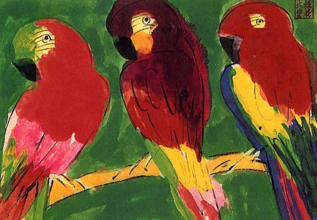 Three parrots