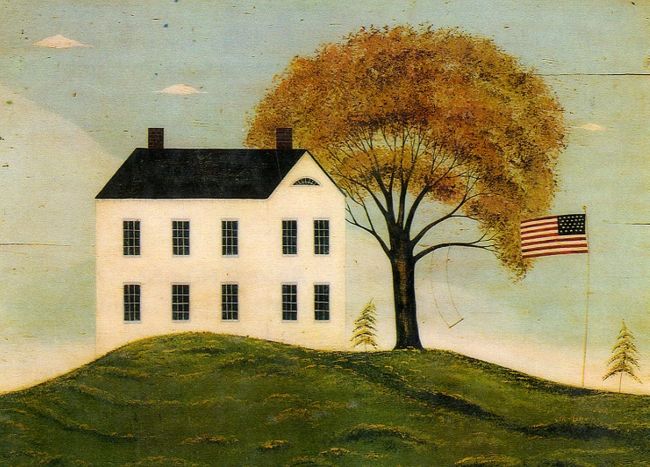 House with flag