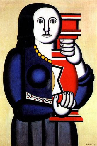 Woman holding a vase