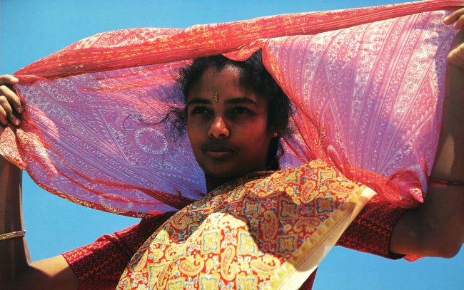 Tamil girl in crimson