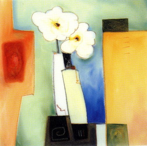 Abstract witte bloemen II